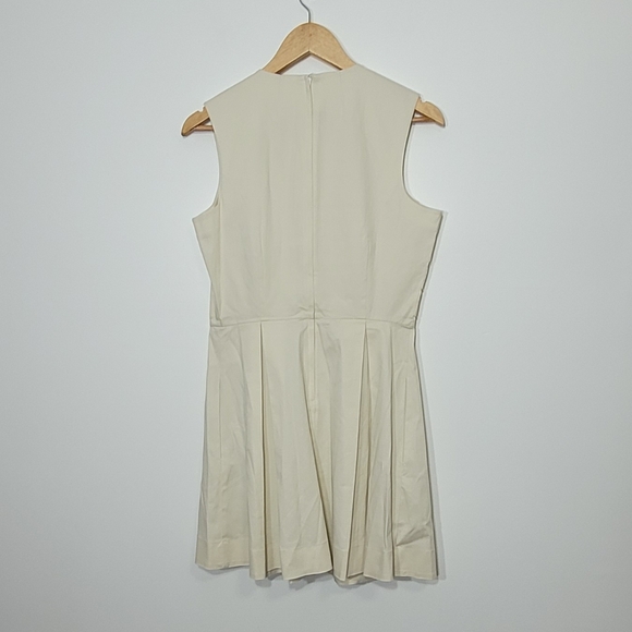 & Others Stories Ivory Cotton Pleated Bottom Pockets Business Zipper Back Sz 40 - Picture 10 of 13